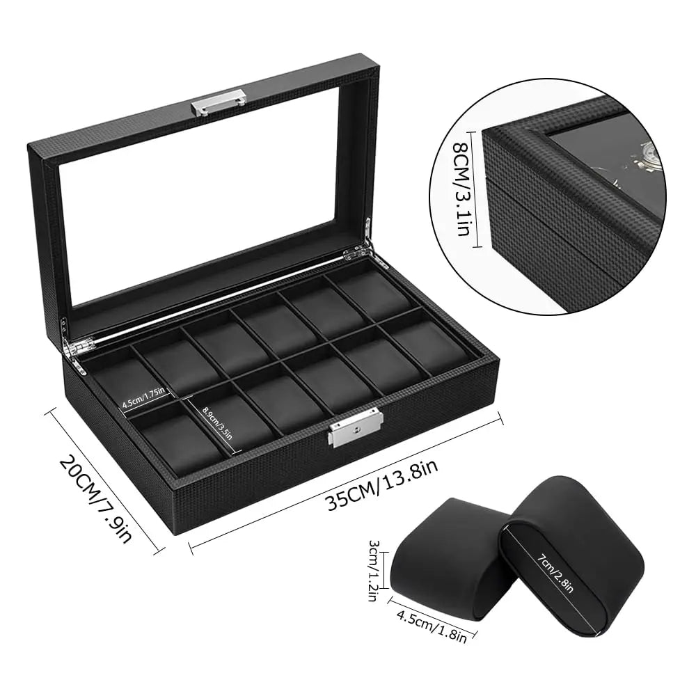ESTUCHE DE LUJO PARA RELOJES 12 PUESTOS