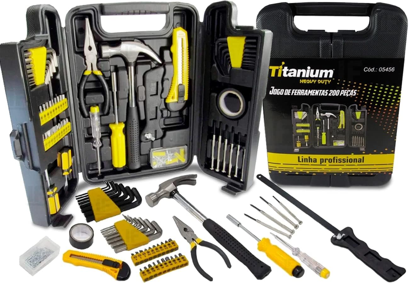 HERRAMIENTAS TITANIUM 200 PIEZAS + ESTUCHE