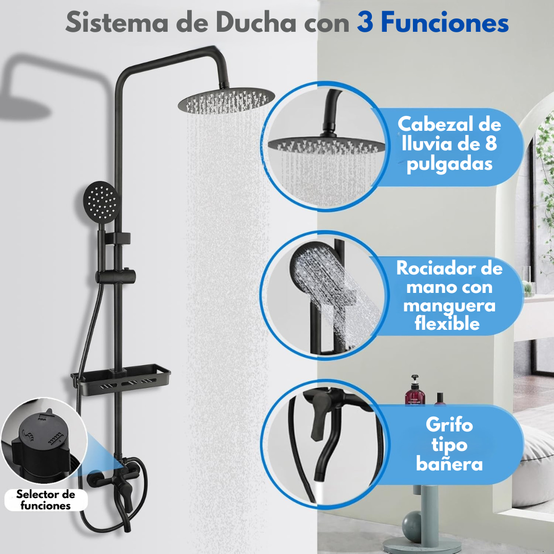 COLUMNA DUCHA NEGRO MATE