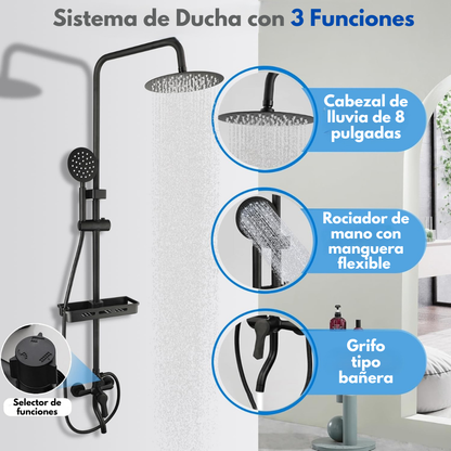 COLUMNA DUCHA NEGRO MATE