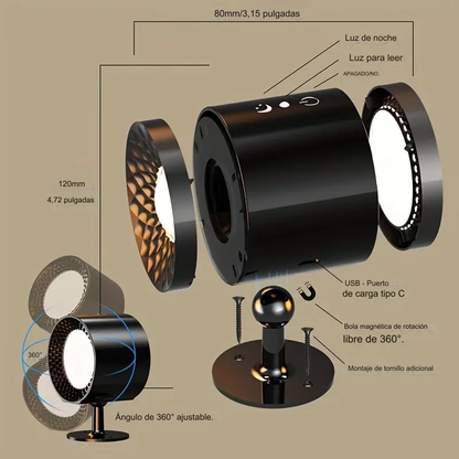 LAMPARA LED MAGNETICA DOBLE ILUMINACION