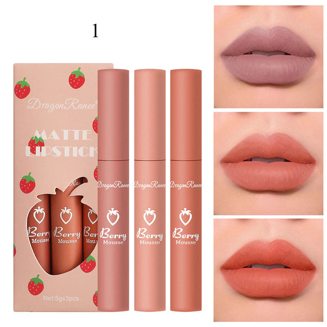 KIT (3 unds ) LABIALES MATE TERCIOPELO + ENVIO GRATIS